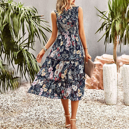 Sleeveless Floral Print Maxi Dress in Multiple Colors