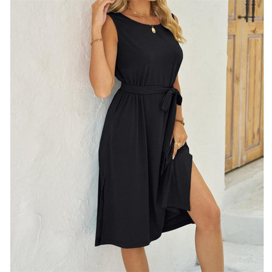 Summer Split Sleeveless Mini Dress in Multiple Colors