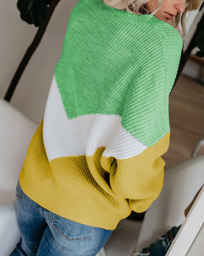 Colorblock Jumper Knit Sweater