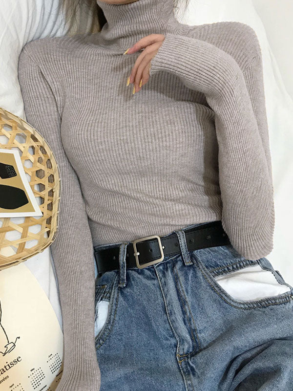 High Neck Jumper Knit Top
