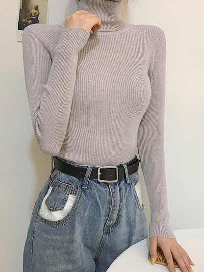High Neck Jumper Knit Top