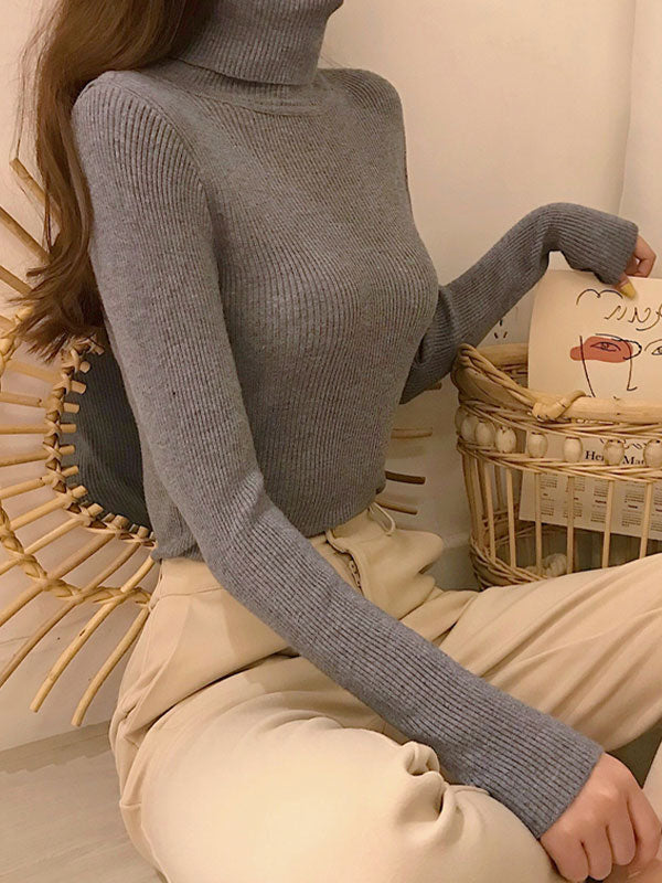 High Neck Jumper Knit Top