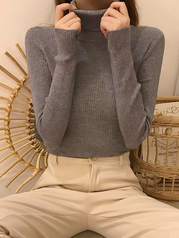 High Neck Jumper Knit Top