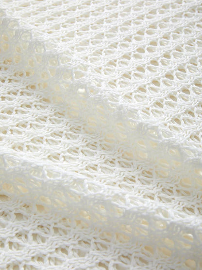 Hollow Out Crochet Long Sleeve Knit Top