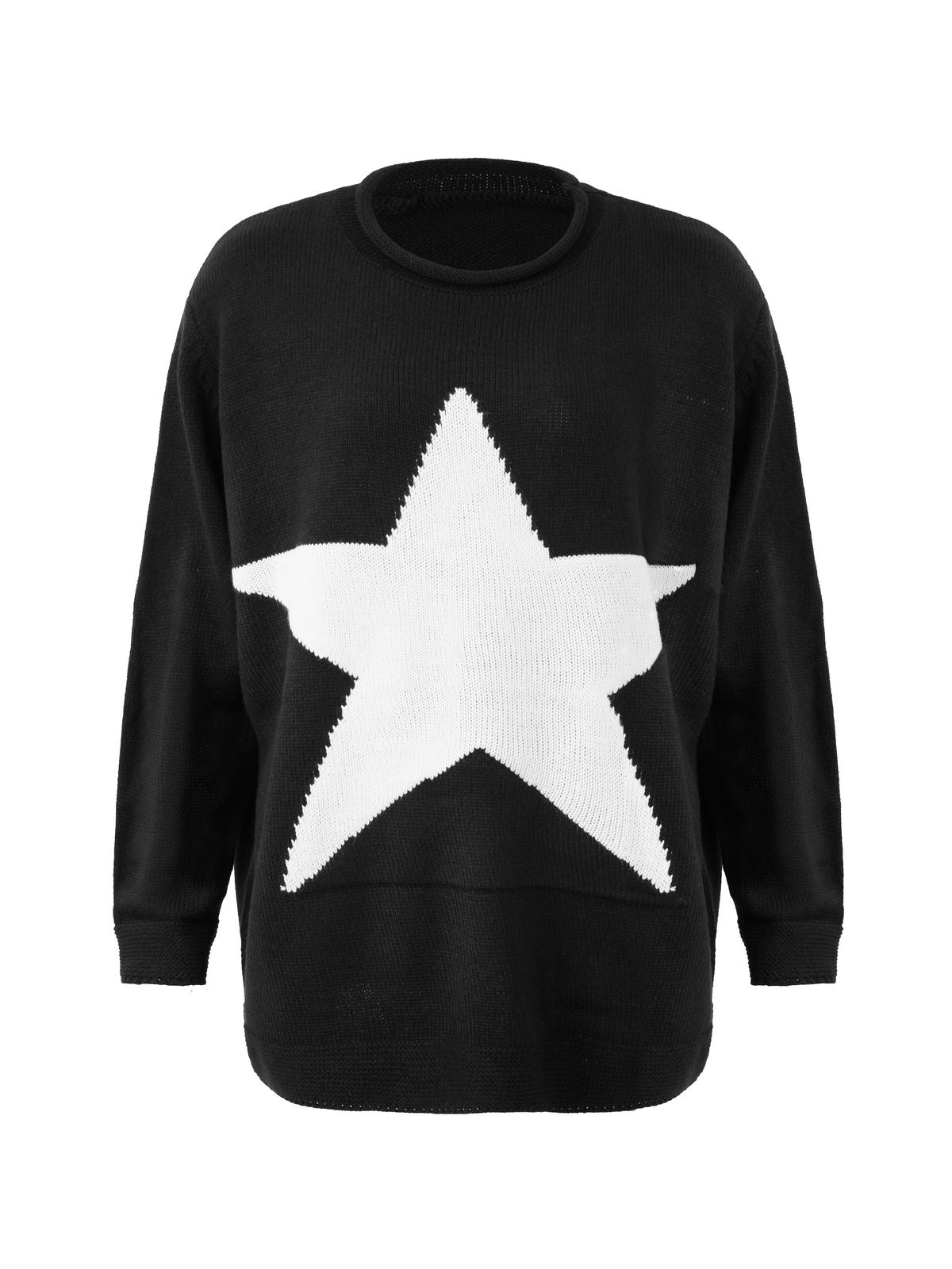 Star Jacquard Pullover Long Sweater