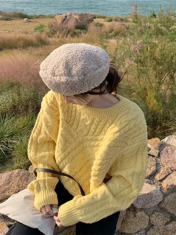 Vintage Pullover Cable Knit Sweater