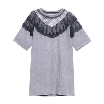 Unique Black Patchwork Lace Cotton Summer Maxi Dresses