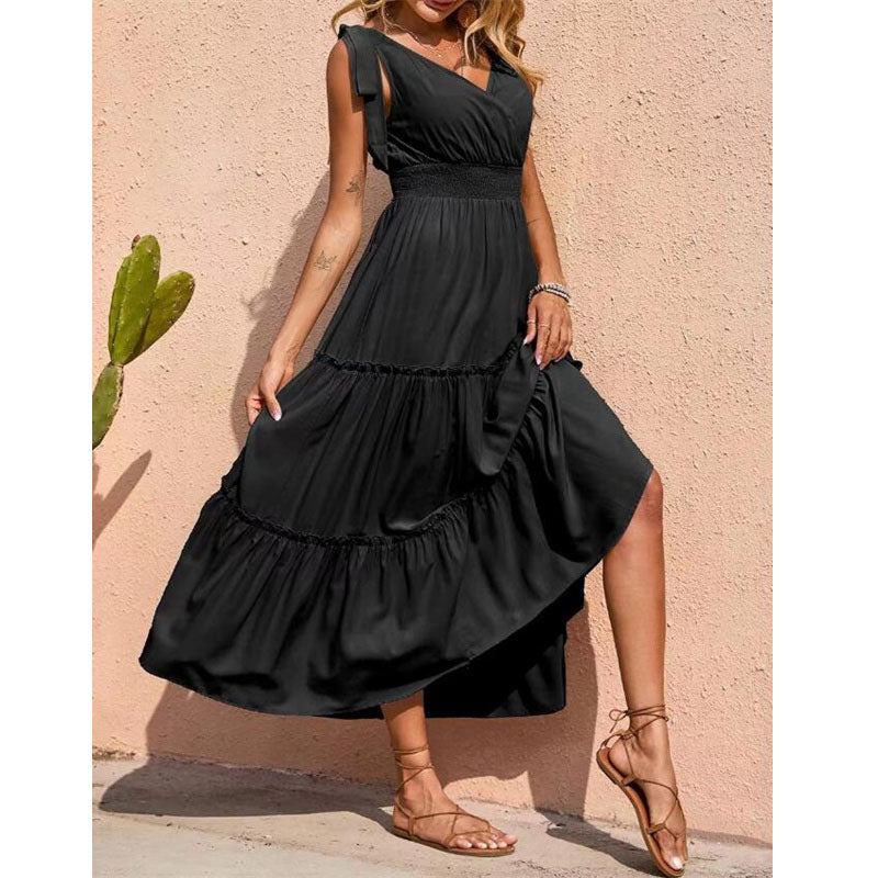 Summer V-Neck Sleeveless Maxi Dress in Multiple Colors