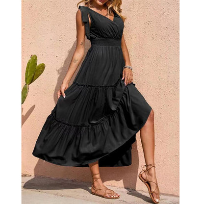 Summer V-Neck Sleeveless Maxi Dress in Multiple Colors