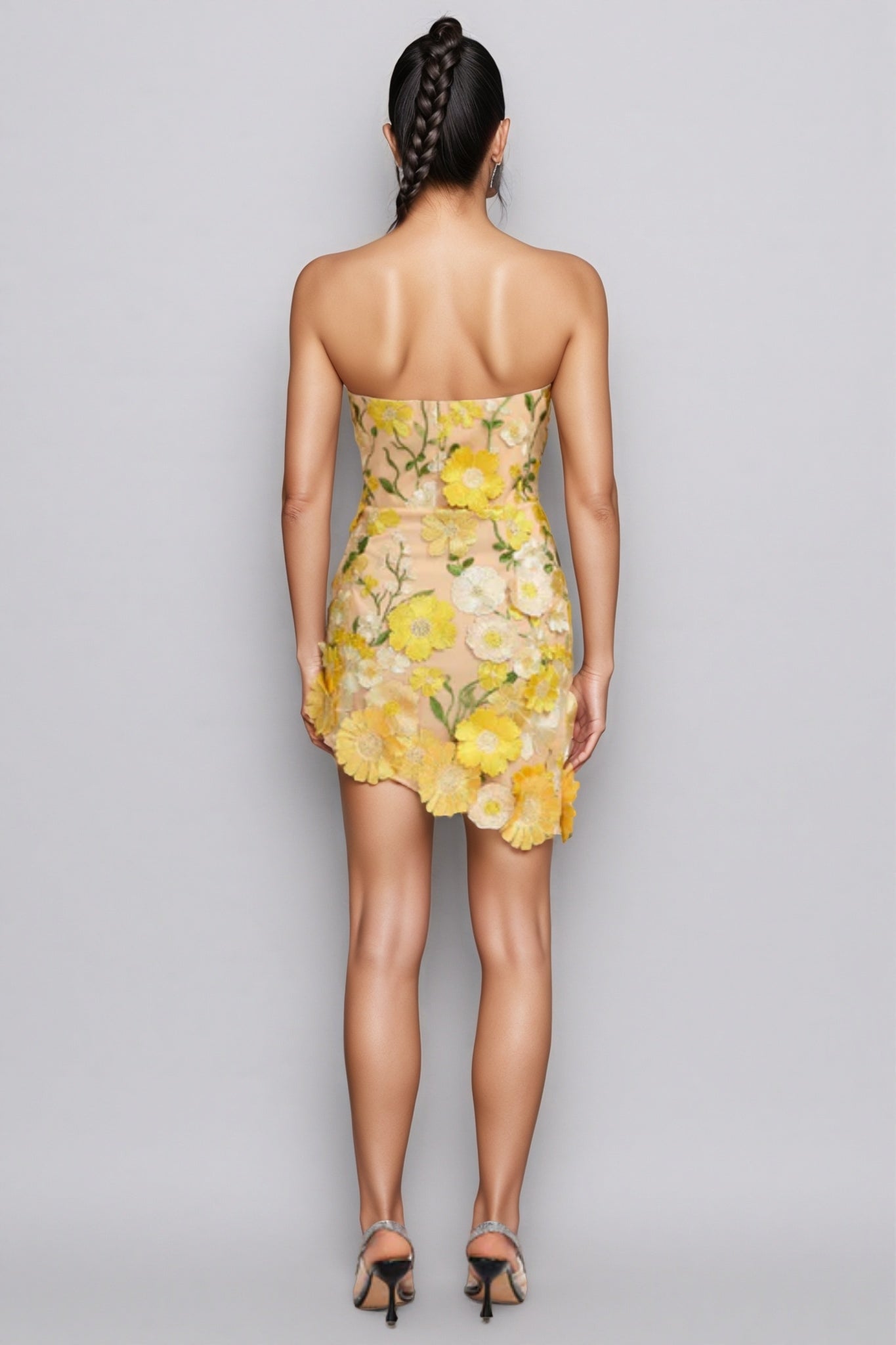Tennyson Strapless 3D Floral Mini Dress