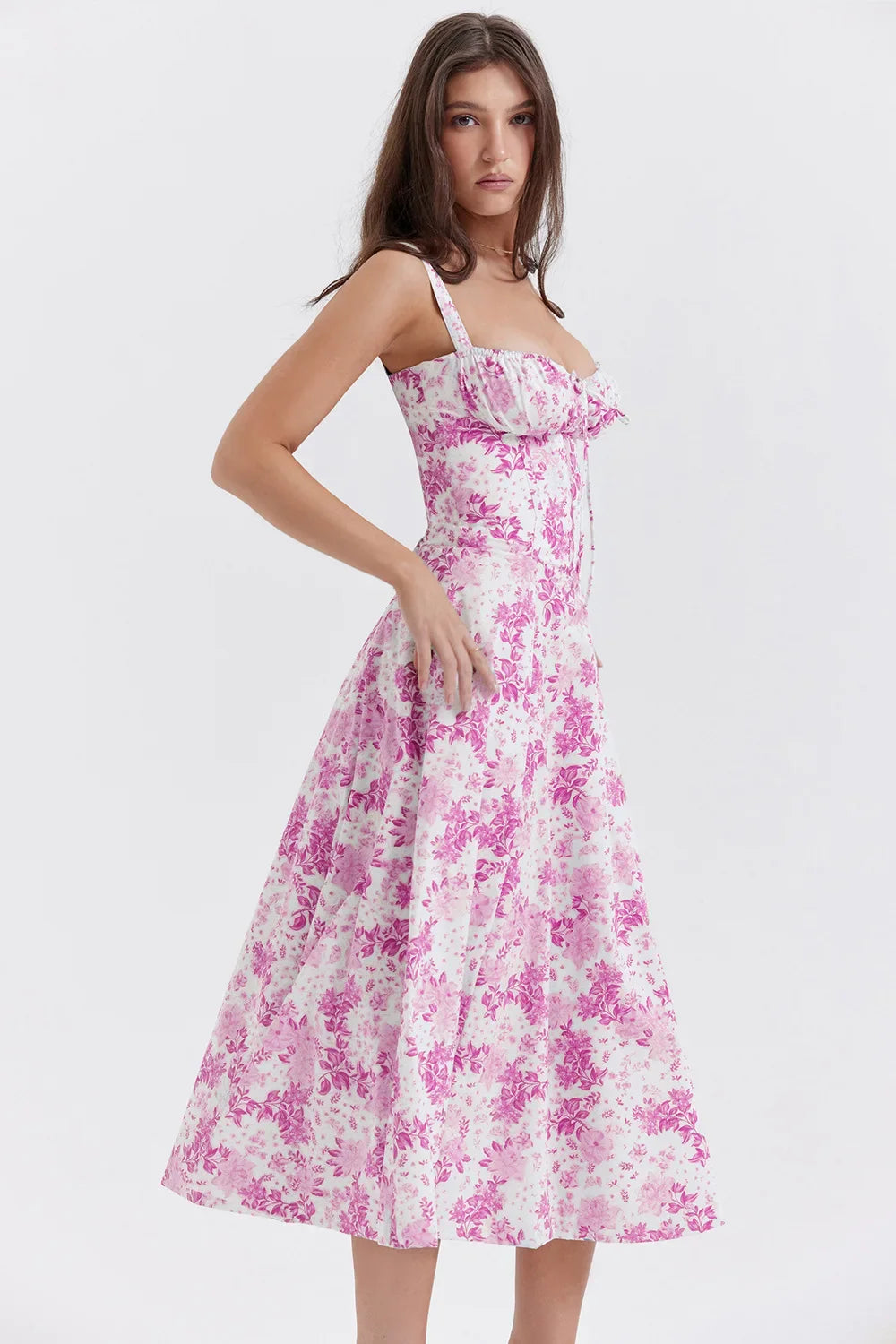 DressBetty - 2024 Fashion Temperament Sleeveless Maxi Casual Summer Floral Dress