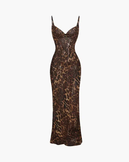 | Adjustable Leopard Maxi Dress