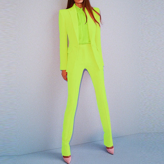 KittenAlarm - Fernanda Stone Stretch Crepe Blazer Jacket Pant Set