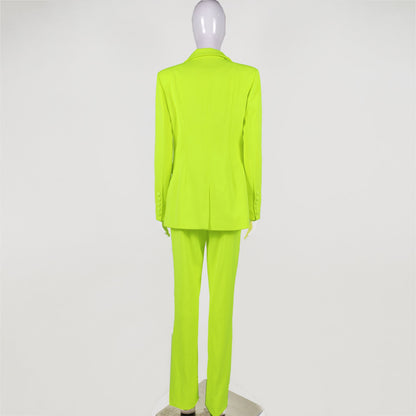 KittenAlarm - Fernanda Stone Stretch Crepe Blazer Jacket Pant Set