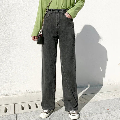 DressBetty - 2024 Wide Leg Fashion Straight Denim Jeans
