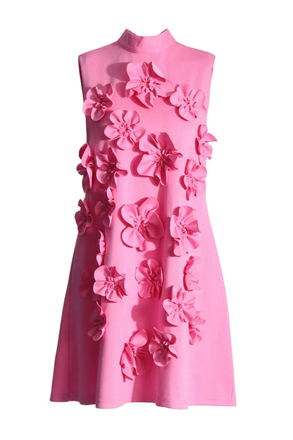 | Sculpted Floral Sleeveless Mini Dress