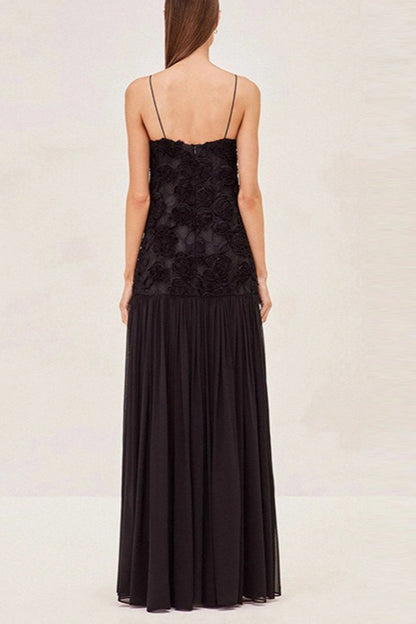 Floral Jacquard Chiffon Cami Dress