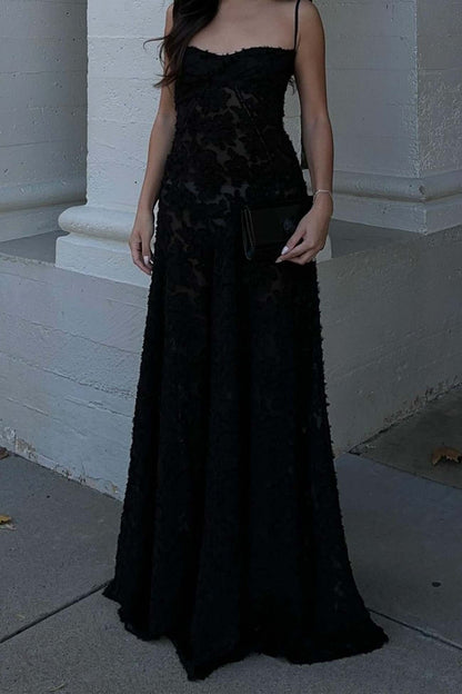 Floral Jacquard Tassel Lace Up Maxi Dress