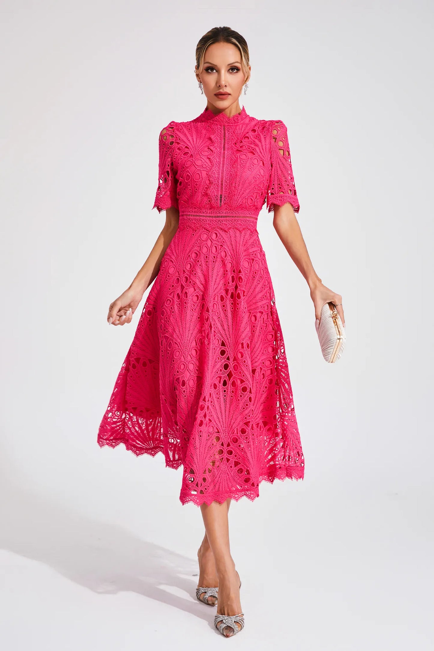 Hallie | Lace Midi Dress