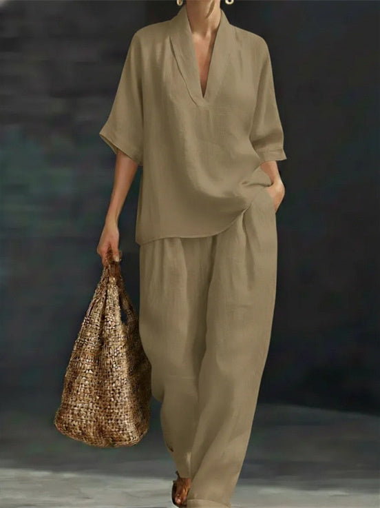 Gentle Solid Color Two-piece Set