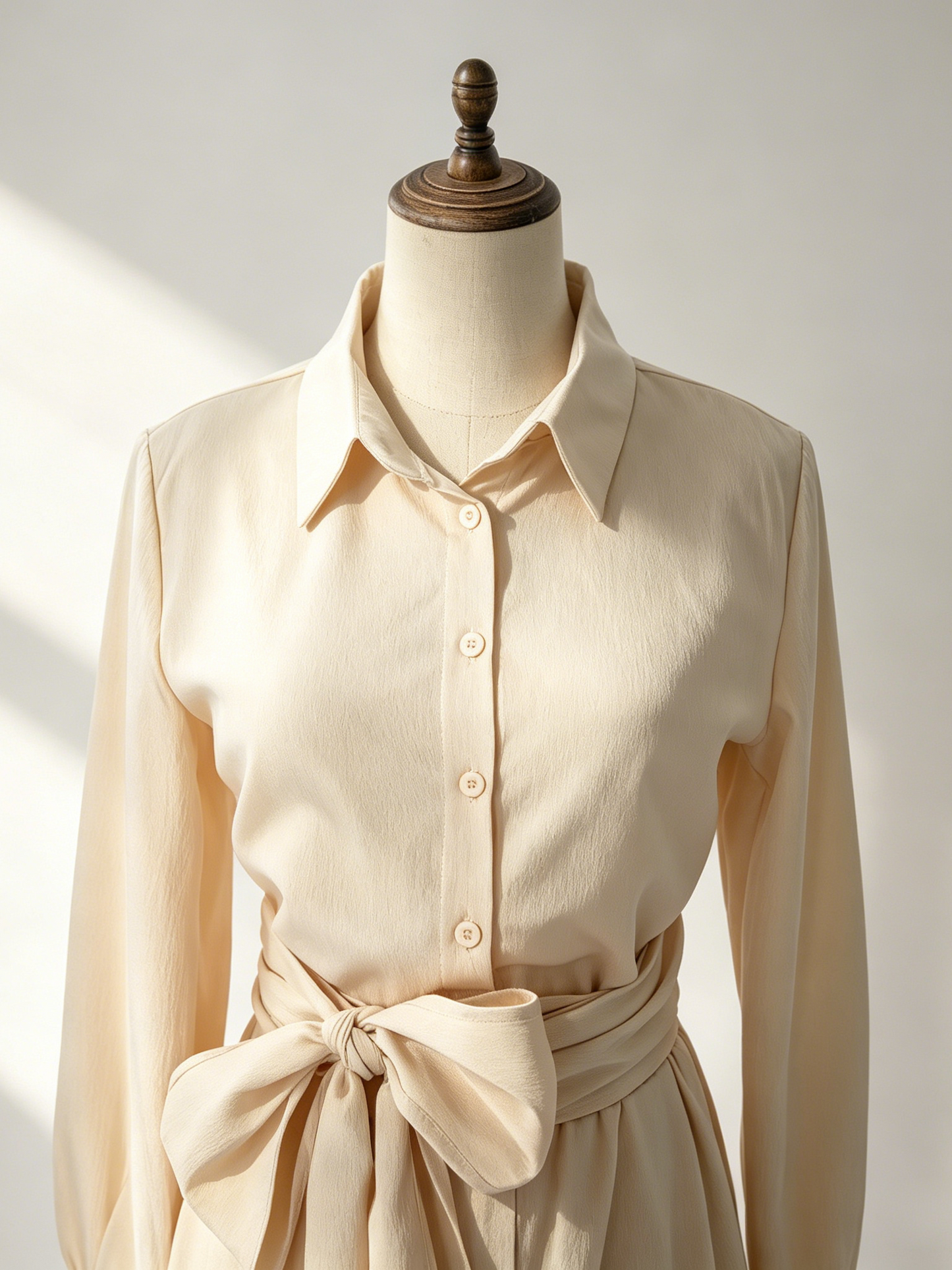 Linen Cotton 2 Piece Set For Women - Elegant Long Sleeves Belted Shirt And Wide Leg Pants - Summer Resort Style 2026