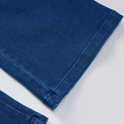 | V-neckline Denim Jumpsuit
