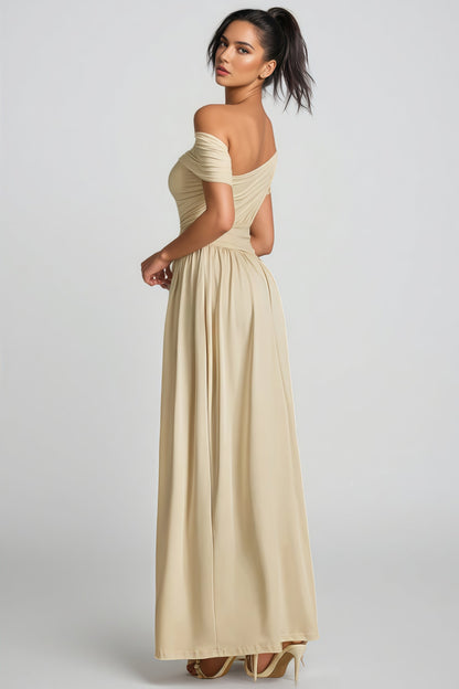 Wexelle One Shoulder Ruched Maxi Dress