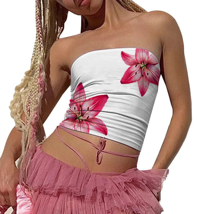Vintage Strapless Slim Crop Top