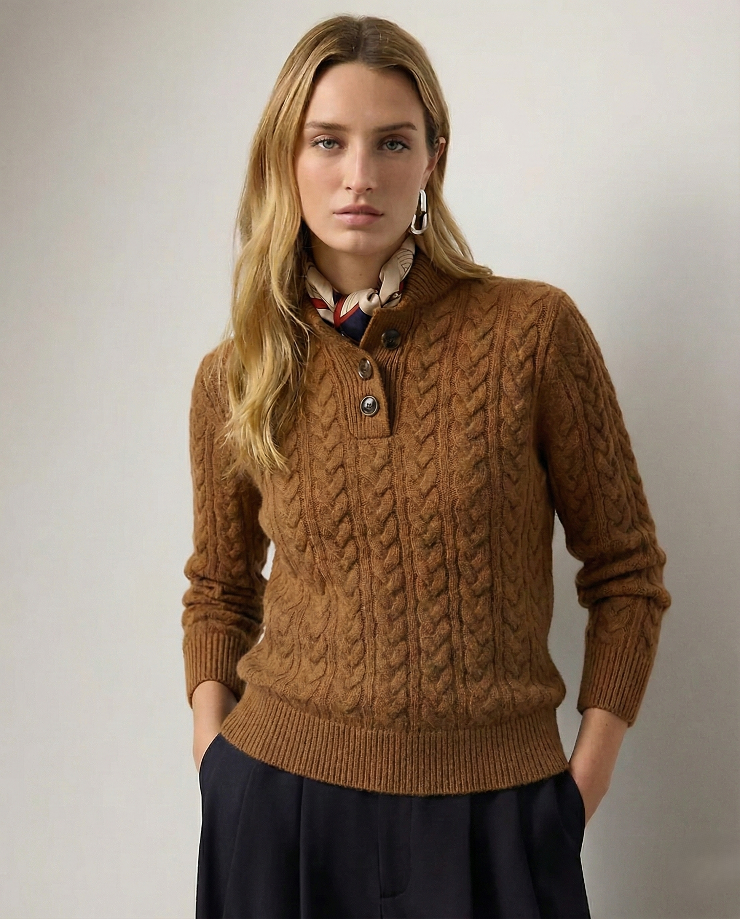 | Cashmere Button-Up Sweater