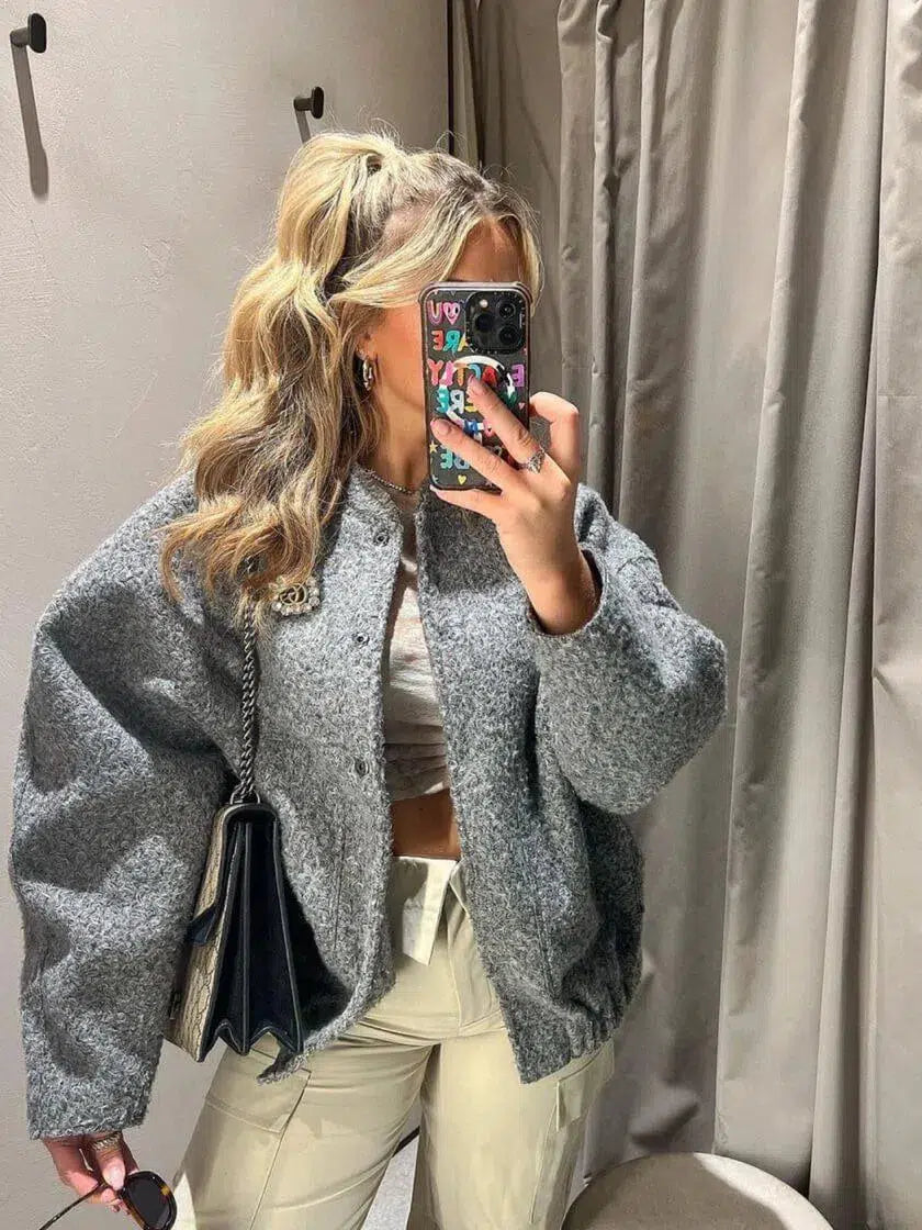 | Fleece bomber jacket