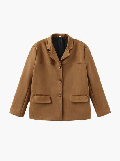 | Structured Shoulders Suede Blazer