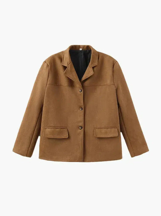 | Structured Shoulders Suede Blazer