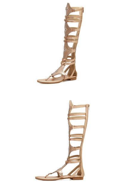 Rivet Zipper Gladiator Sandals