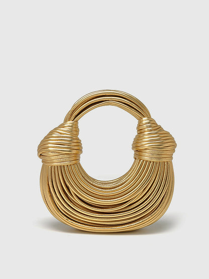 Étoile Sculpted Metallic Handbag | Gold Curved Silhouette