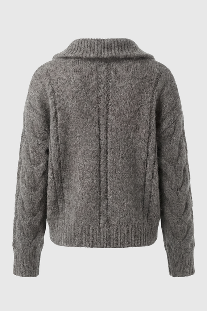 Maison Extra-Heavy Wool Zip Cardigan | Turn-Down Collar | Regular Fit