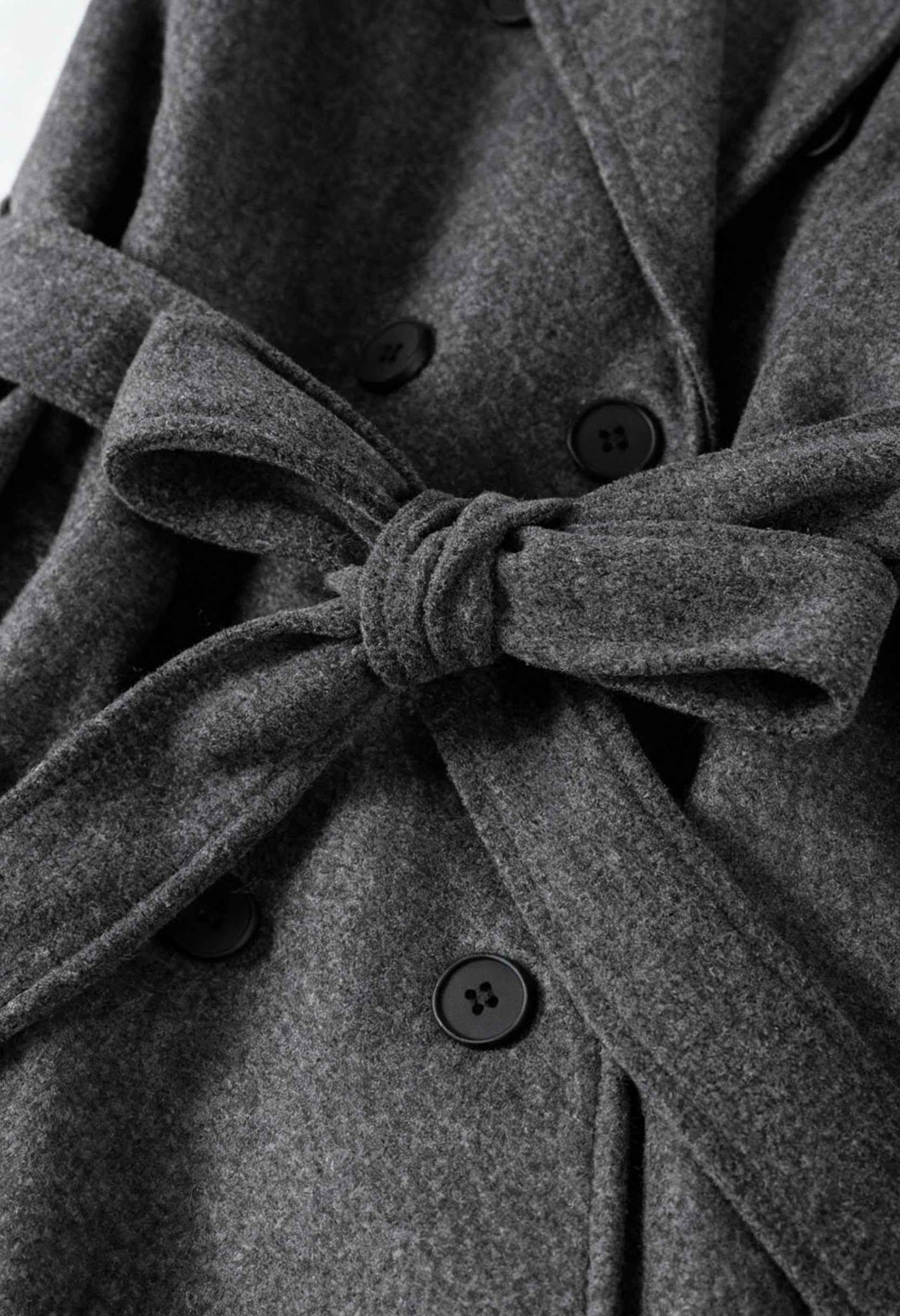 Long Double-Breasted Coat | Belted Waist | Relaxed Fit