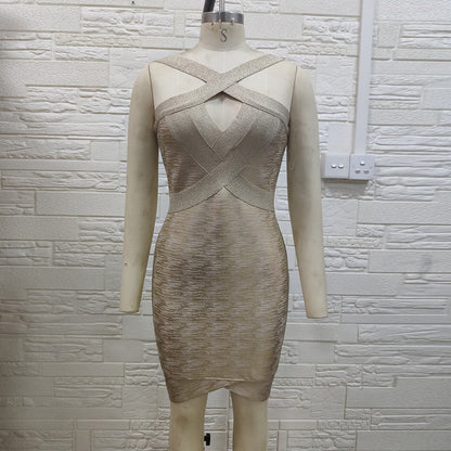 Strappy Sleeveless Cut Out Midi Bandage Dress H01332