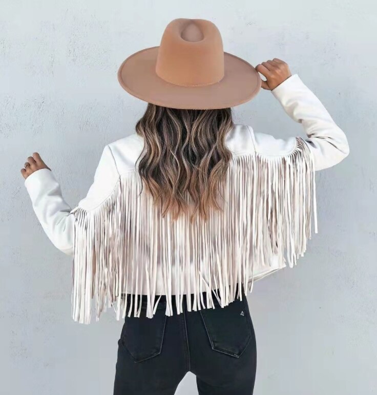 | Women’s Fringed Suede Moto Jacket