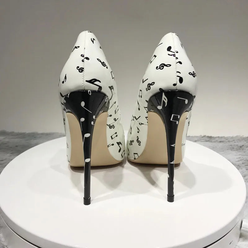Melody White Patent Pointed Toe High Heels Slip On Stilettos Pumps for Women
