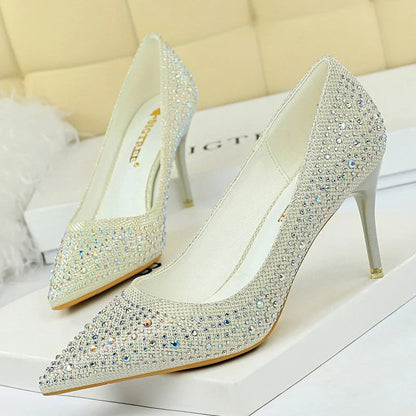 Rhinestone Stiletto Heel Wedding Pumps Fashion Shoes for Women