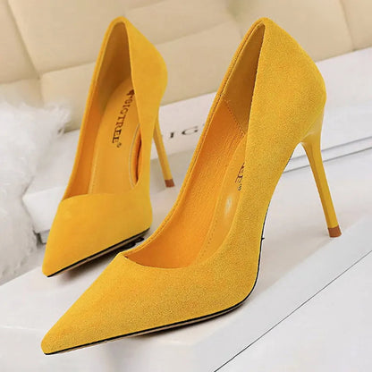 Suede High Heel Pumps - Fashionable Office and Party Shoes