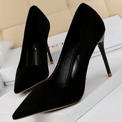 Suede High Heel Pumps for Women - Stylish Office Shoes
