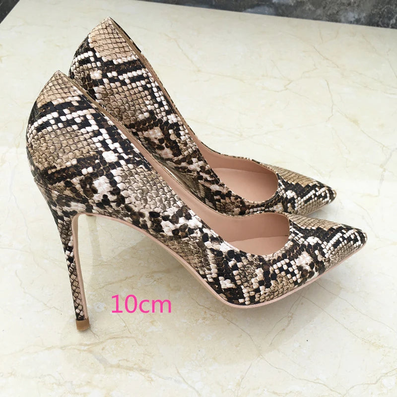 Python Pattern Women Sexy Pointy Toe Stiletto High Heels