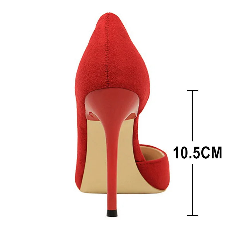 Suede Pointed Toe Stiletto High Heel Pumps for Women