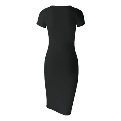Maison Cotton Midi Dress | Slim Fit | Short Sleeve