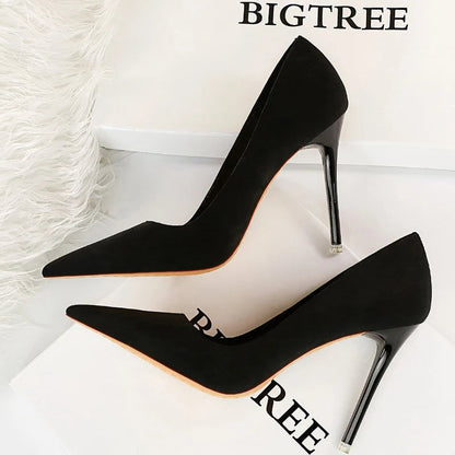 Suede Pumps High Heels Fashion Sexy Party Stiletto Ladies Shoes Women