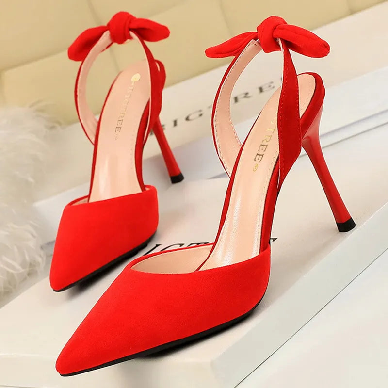 omen Sandals Suede Women Shoes Stiletto Heeled Sandals Summer High Heels Women