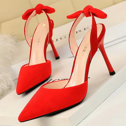 omen Sandals Suede Women Shoes Stiletto Heeled Sandals Summer High Heels Women