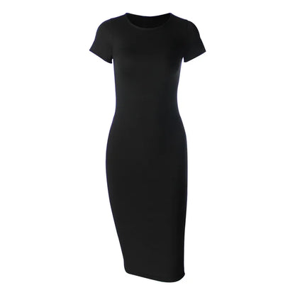 Maison Cotton Midi Dress | Slim Fit | Short Sleeve