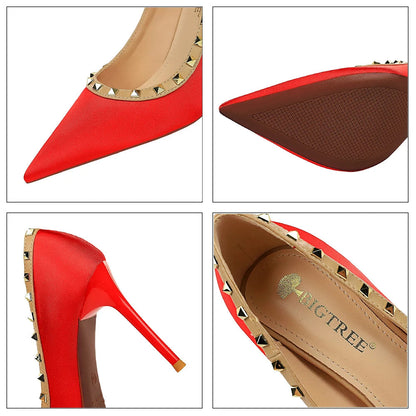 Satin Stiletto High-heeled Single Shoes for a Sexy Nightclub